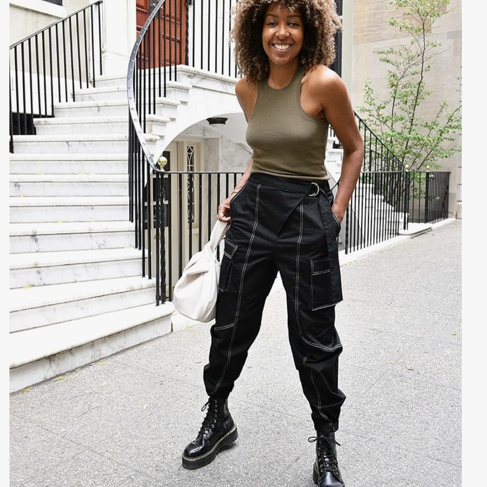 Black Track Pants with Utility Style and Durable Design